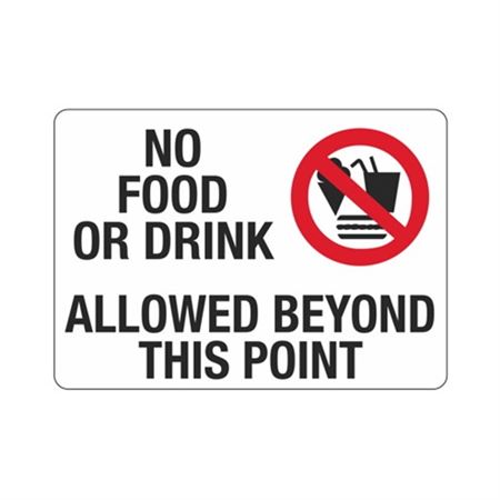 No Food Or Drink Allowed Beyond This Point Sign